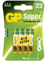 Batria GP Alkalicka vekos AAA 6 + 2 zdarma