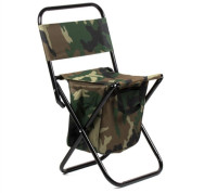 Rozkladacia stolička s operadlom - kamuflážna farba