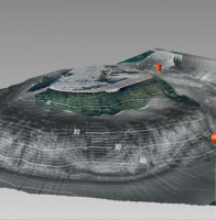 mapa 3D vodnej plochy  pohad z vrchu
